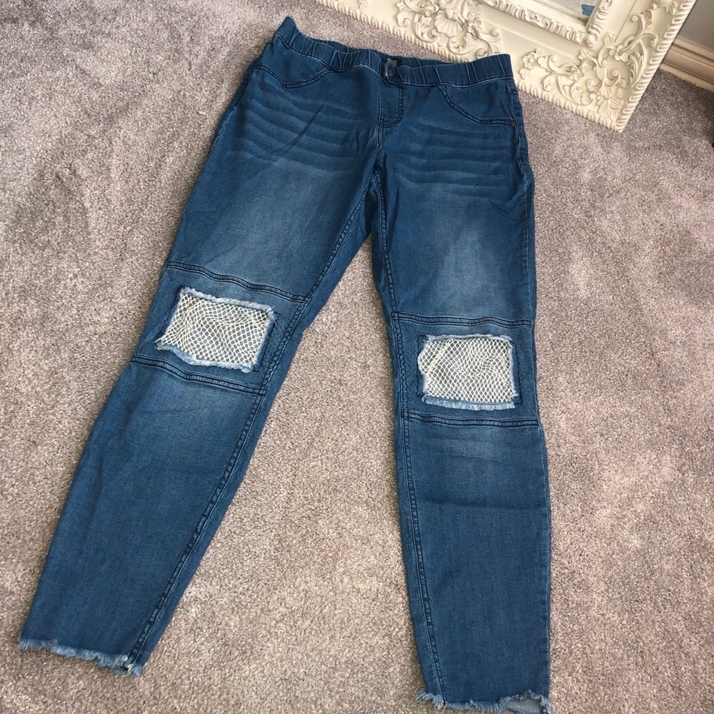 Hue Blue Denim Jeggings Sz M
